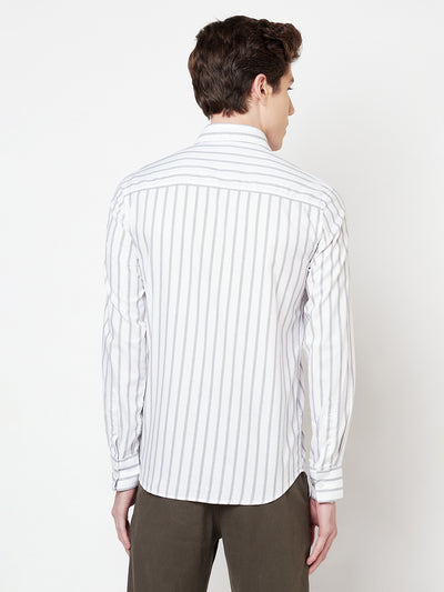 White Striped Shirt - Men Shirts