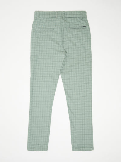 Mint Green Checked Trousers - Boys Trousers