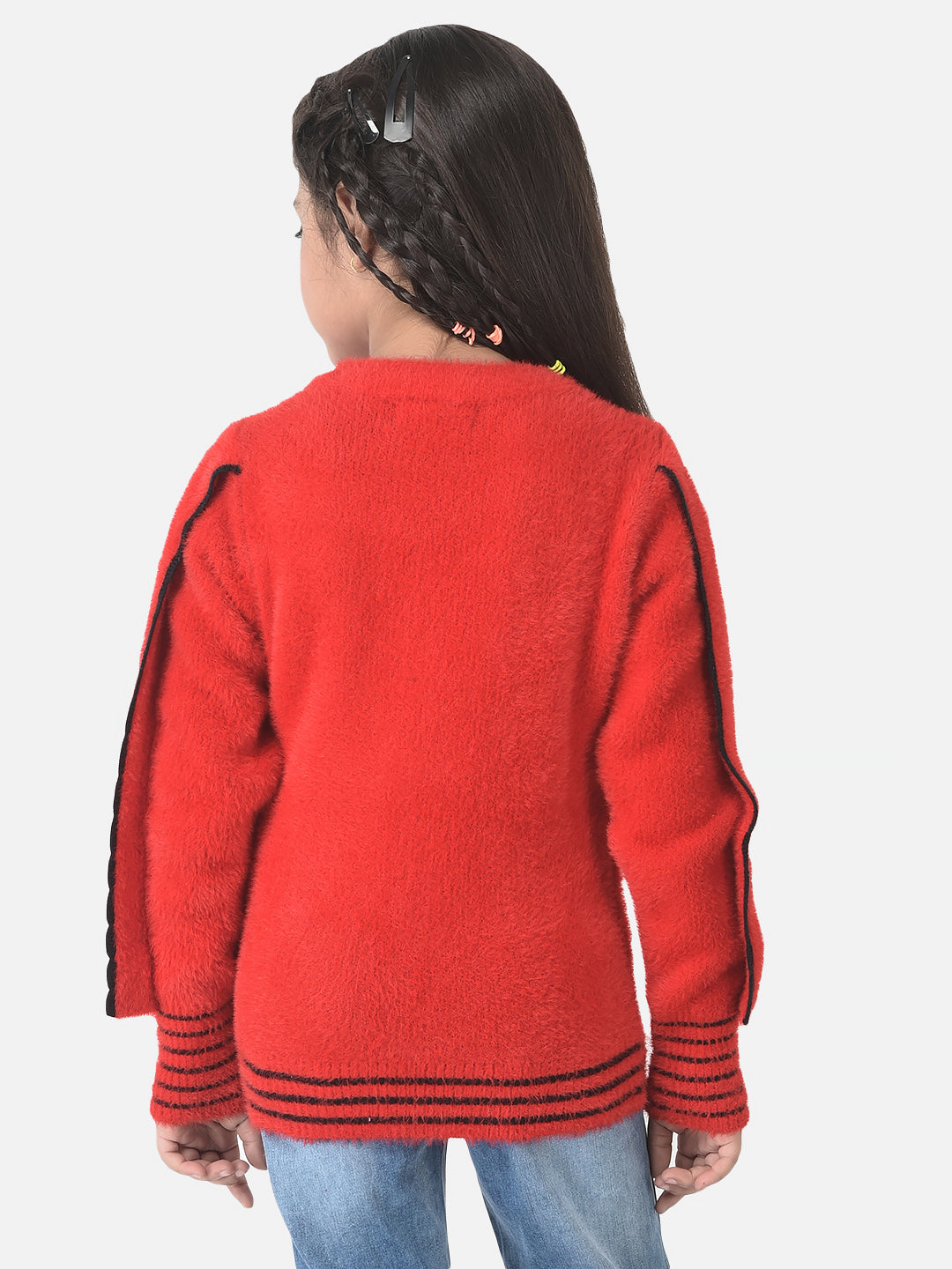  Red Sweater with Bow Detail
