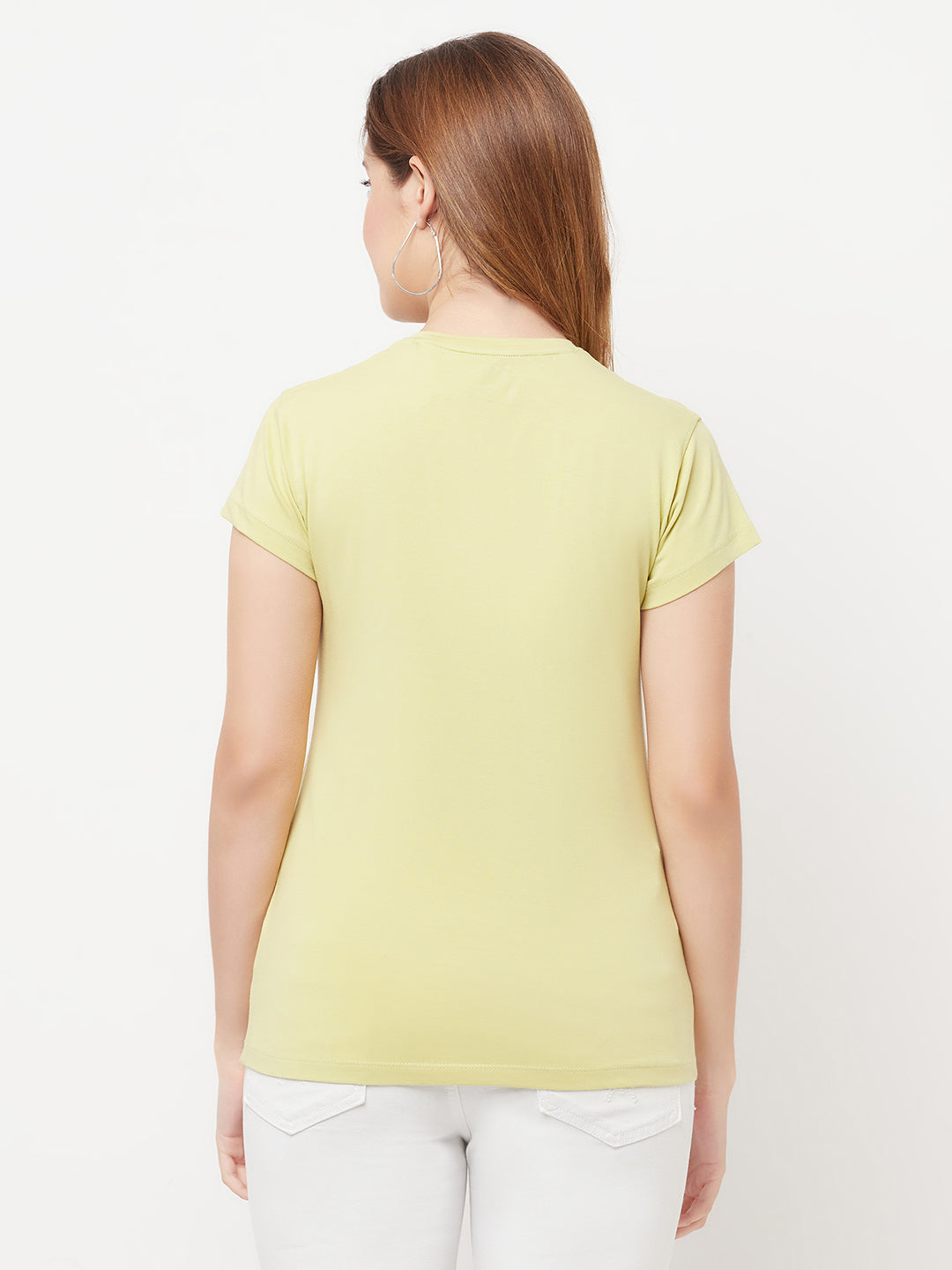 Olive Round Neck T-Shirt - Women T-Shirts