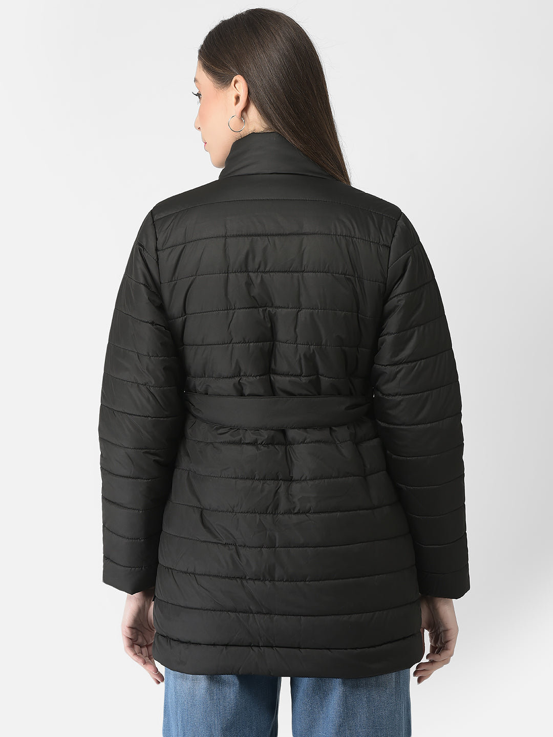  Brown Longline Tie-Up Jacket 