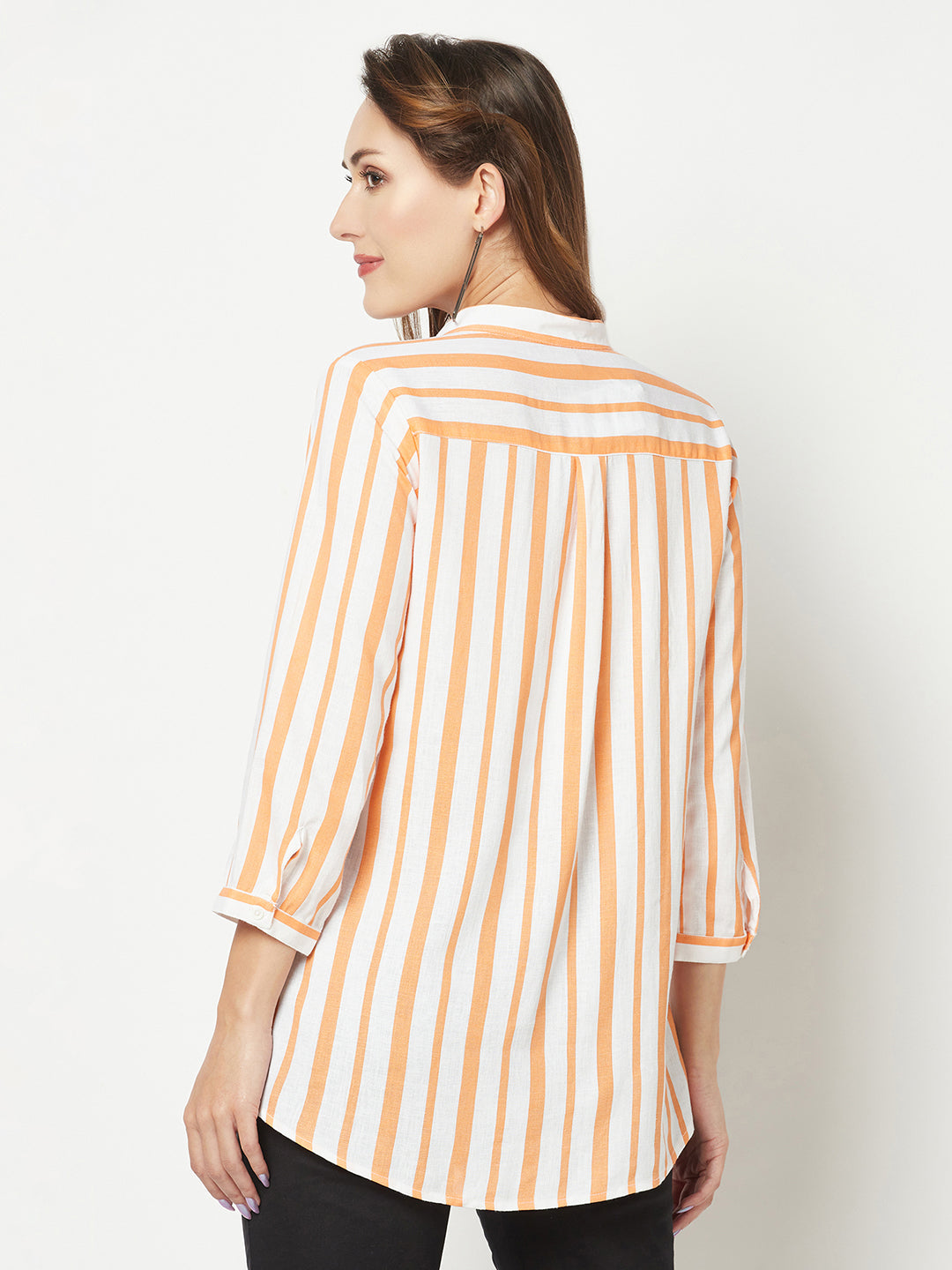  Orange Striped Top