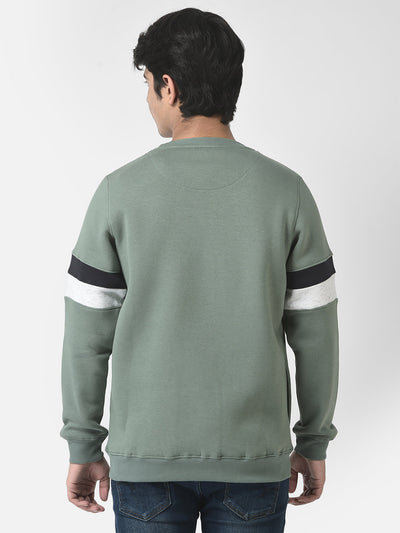  Oil-Green Brand-Logo Sweatshirt