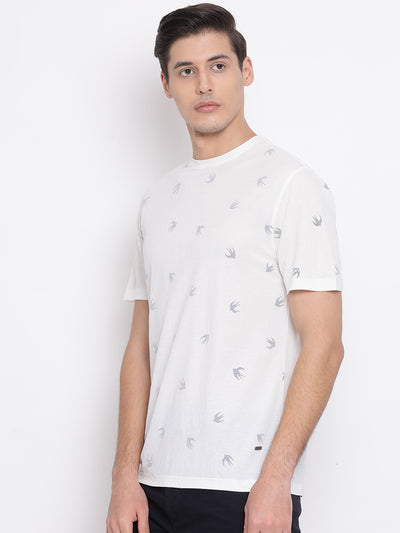 White Printed T-shirt - Men T-Shirts