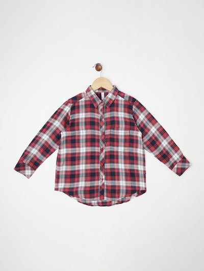Red Checked Casual Shirt - Girls Shirts