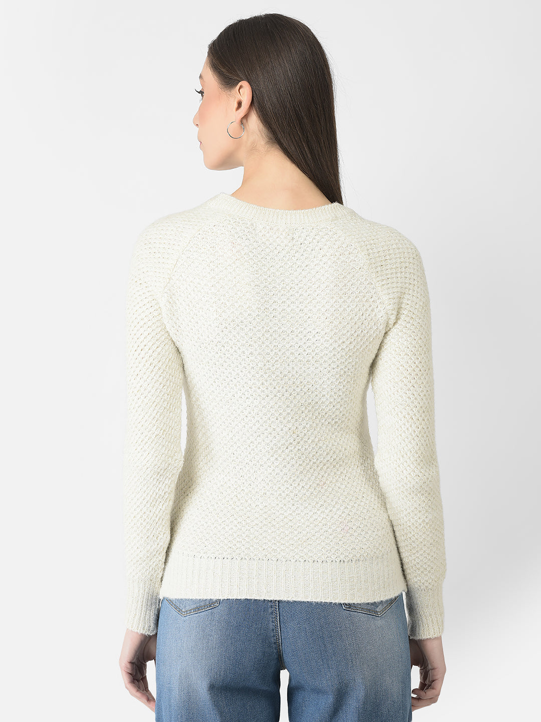  White Knitted Sweater 