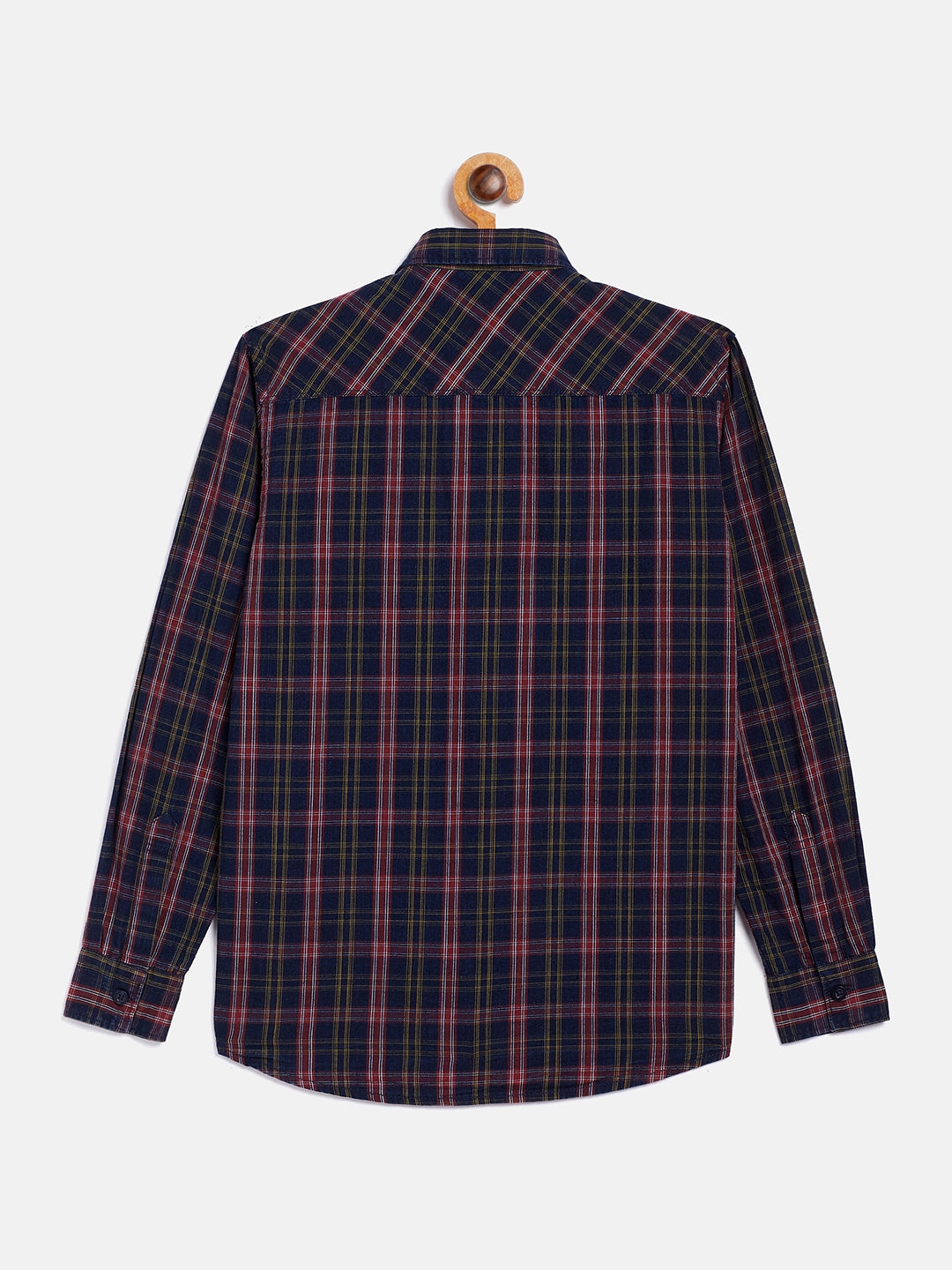 Navy Blue Checked Casual Shirt - Boys Shirts