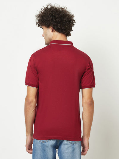  Plain Maroon Polo T-Shirt