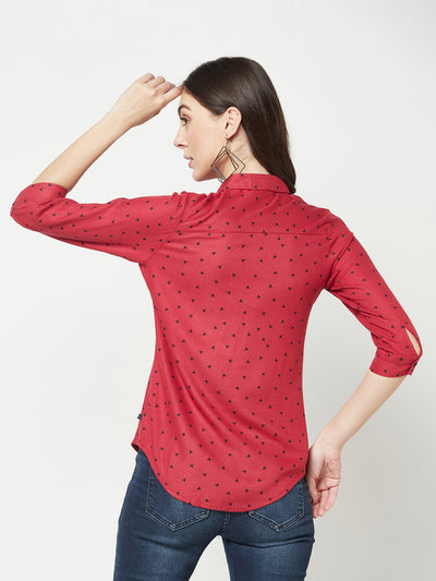  Red Geometric Shirt