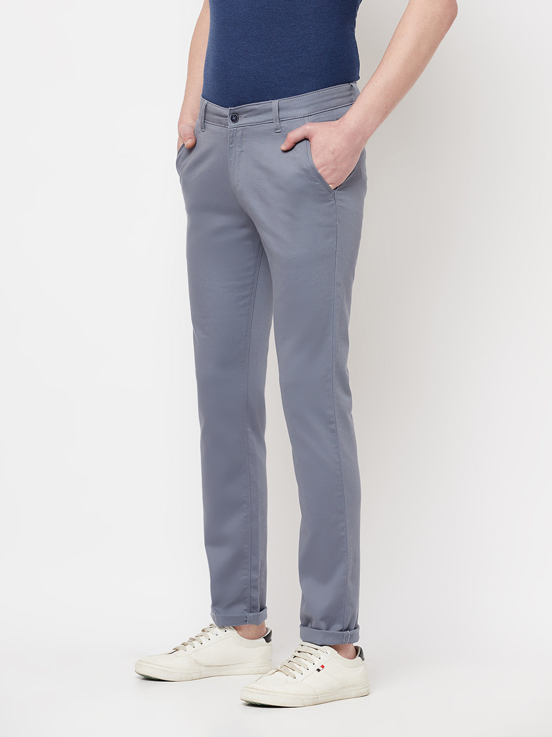 Blue Casual Trousers - Men Trousers