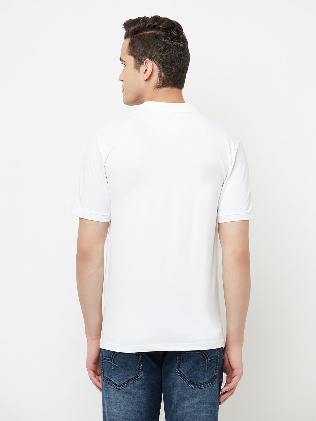 White Polo T-Shirt - Men T-Shirts