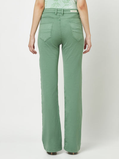  Green Boot-Cut Jeans 