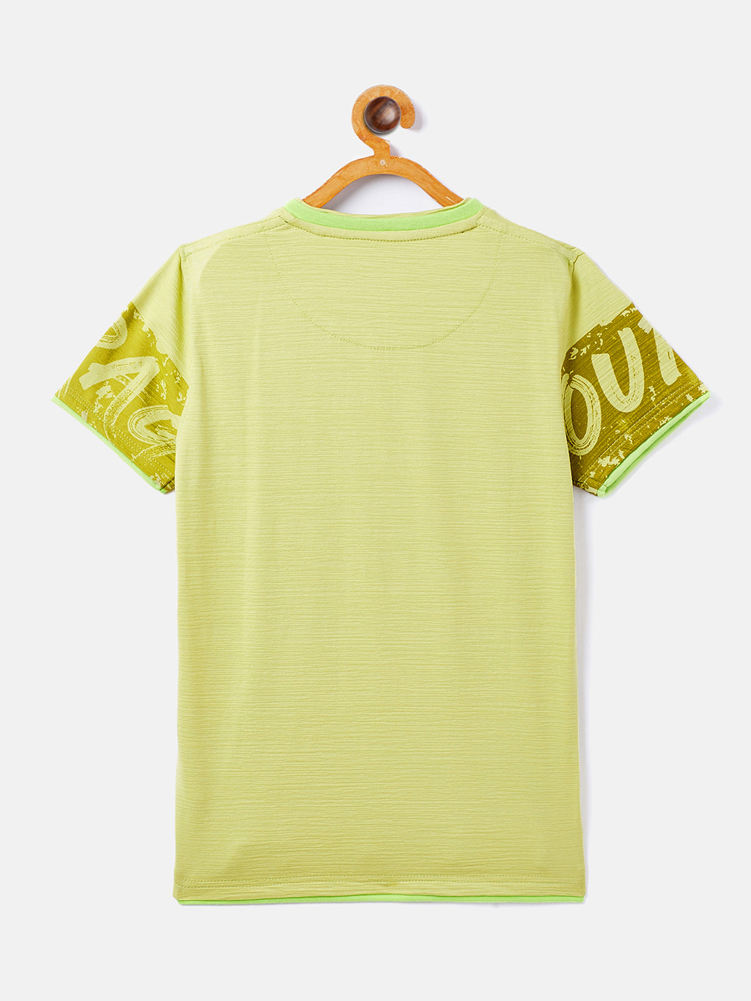 Green Printed Round Neck T-Shirt - Boys T-Shirts