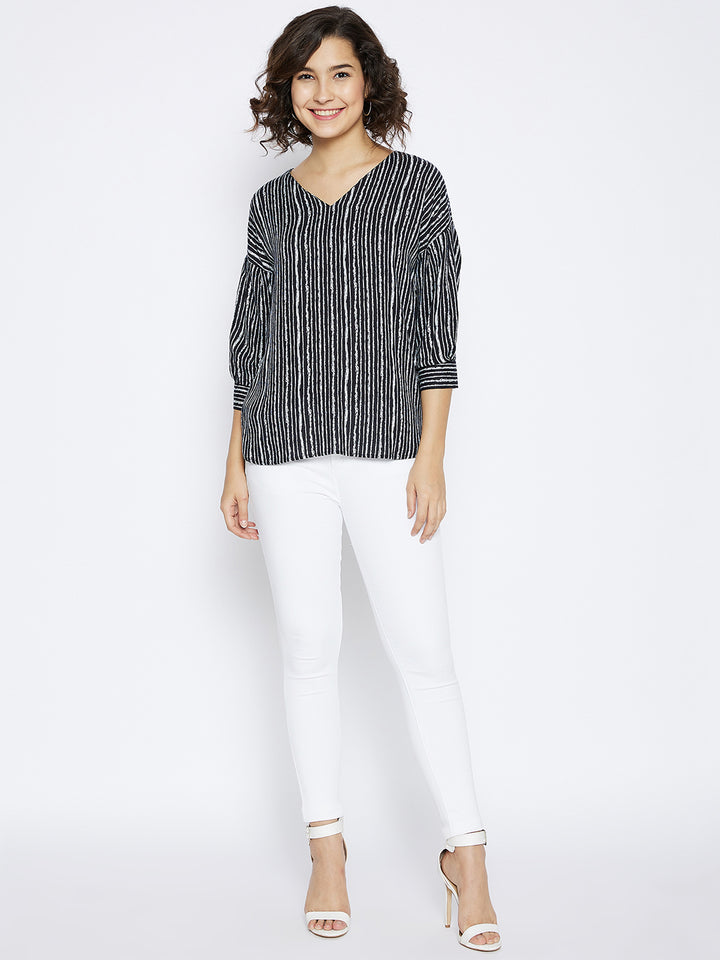 Black Striped Top - Women Tops