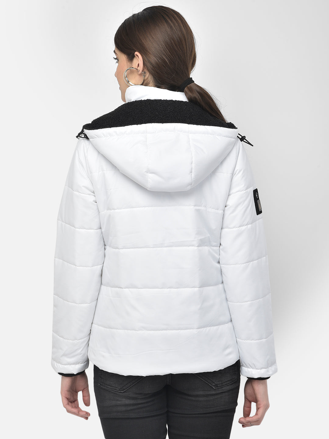 White Detachable Hood Jacket - Women Jackets