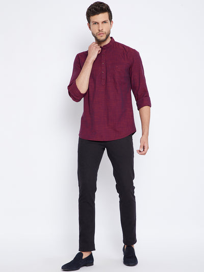 Maroon Kurta - Men Kurtas
