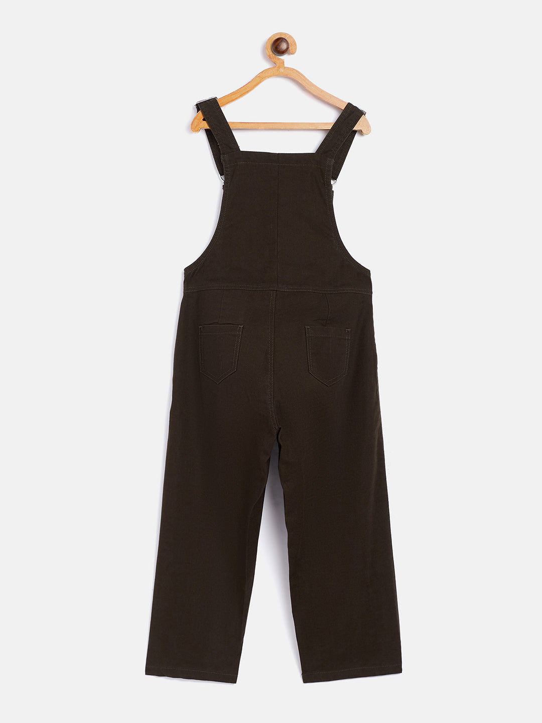 Brown Straight Leg Dungarees - Girls Dungarees