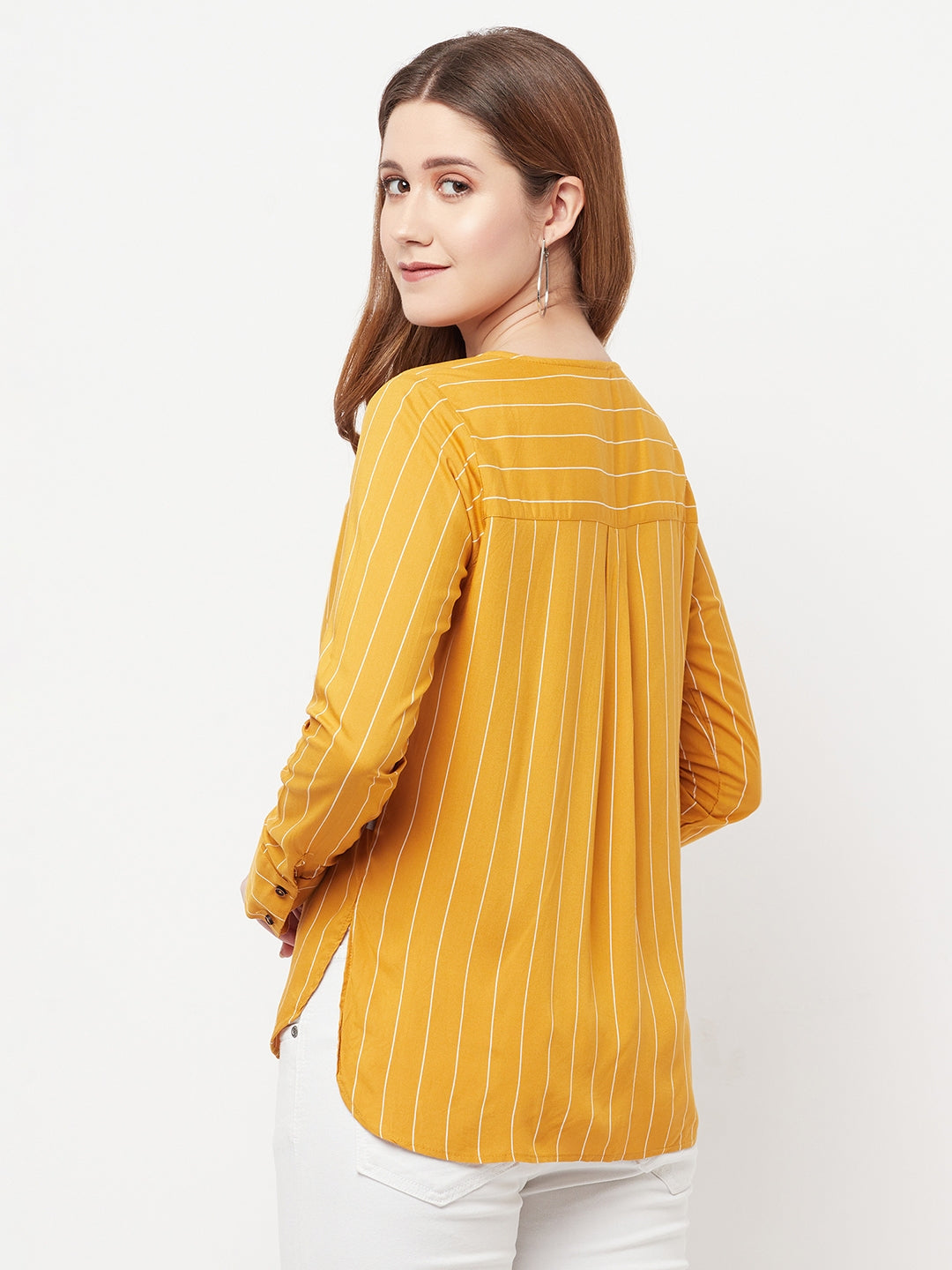 Mustard Striped Top - Women Tops