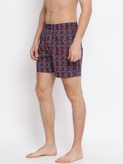 Navy Blue Printed boxers - Men Boxers