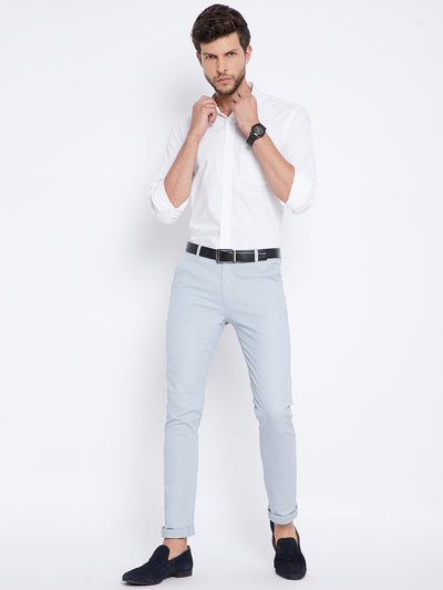 Blue Slim Fit Trousers - Men Trousers