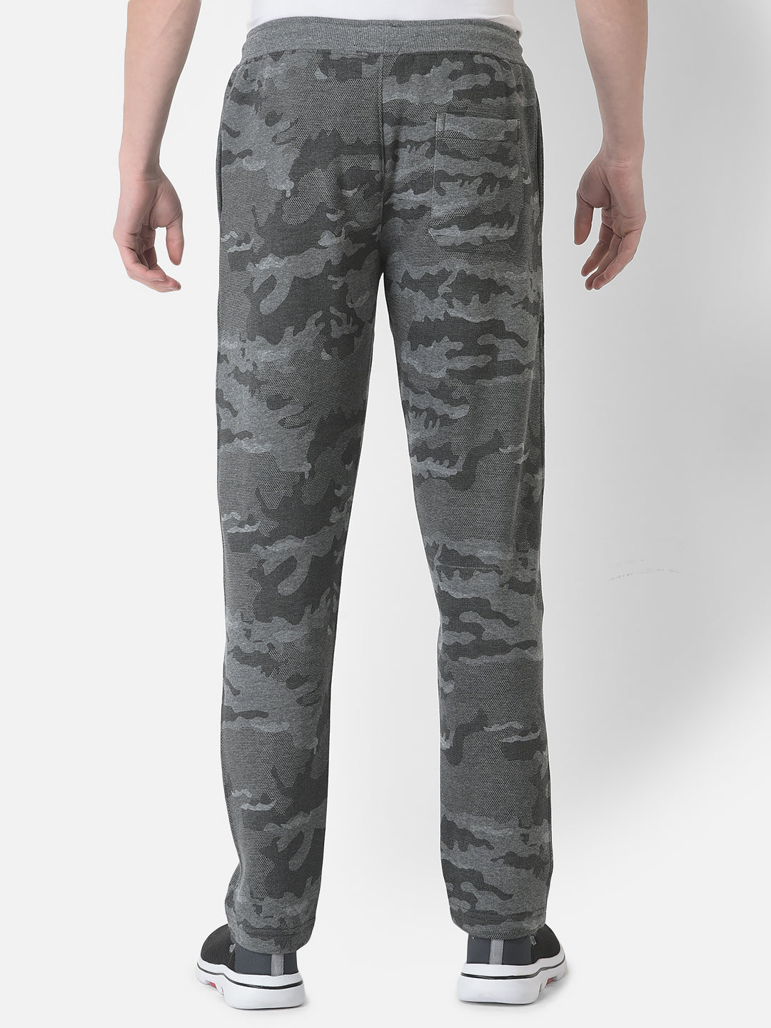  Grey Camouflage Print Track Pants