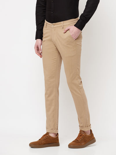 Khaki Printed Trousers - Men Trousers