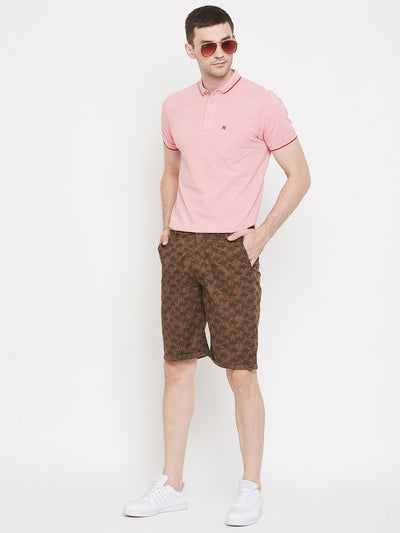 Brown Printed shorts - Men Shorts