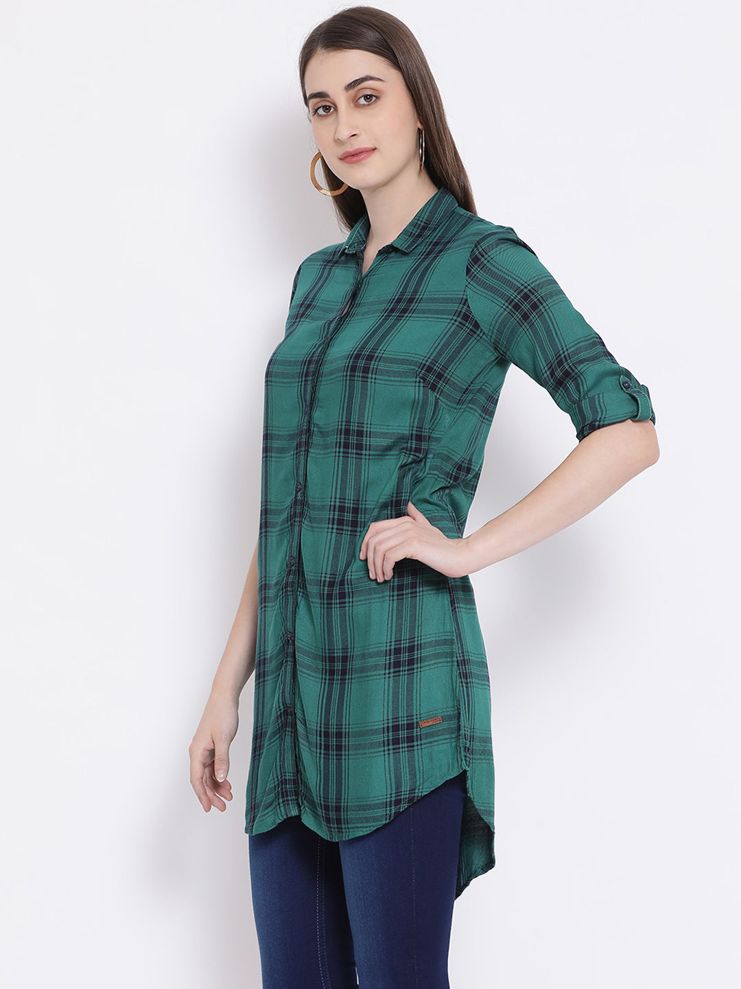 Checked Button up Shirt - Women Shirts