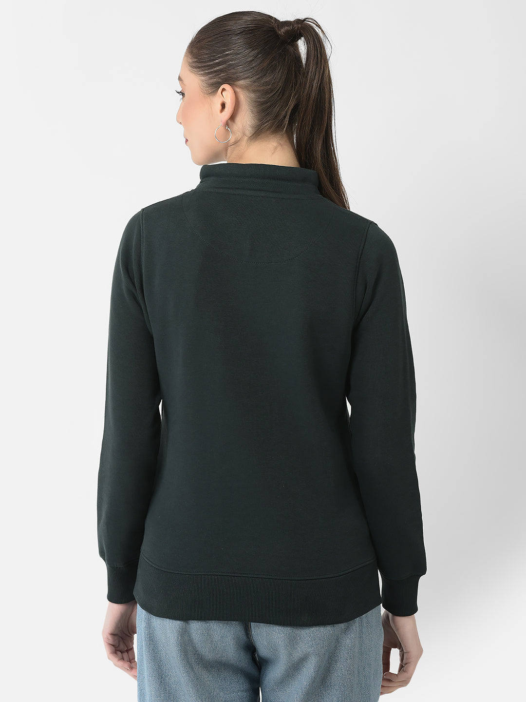  Green Sequenced Typography Sweatshirt 