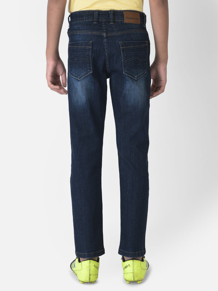 Navy Blue Light Fade Jeans-Boys Jeans-Crimsoune Club