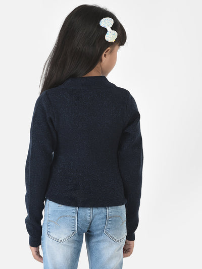 Navy Blue Sweater in Self-Designed Print