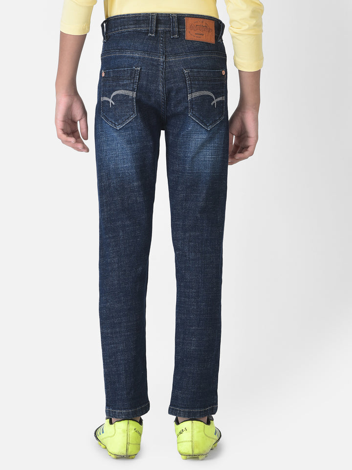 Navy Blue Light Fade Jeans-Boys Jeans-Crimsoune Club