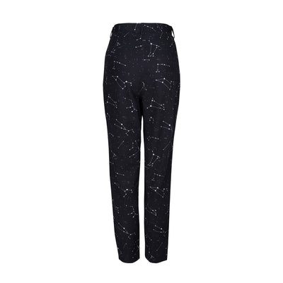 Black Straight-Fit Constellation Trousers-Women Trousers-Crimsoune Club