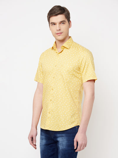 Yellow Floral Shirt - Men Shirts