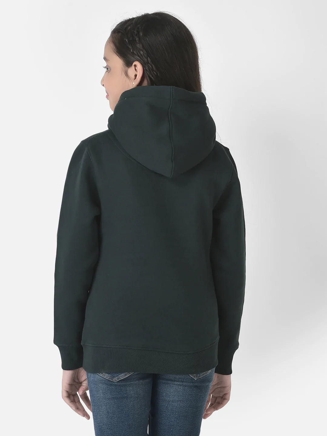  Deep Green Typographic Hoodie