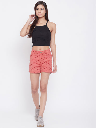 Pink Polka Dot Shorts - Women Shorts