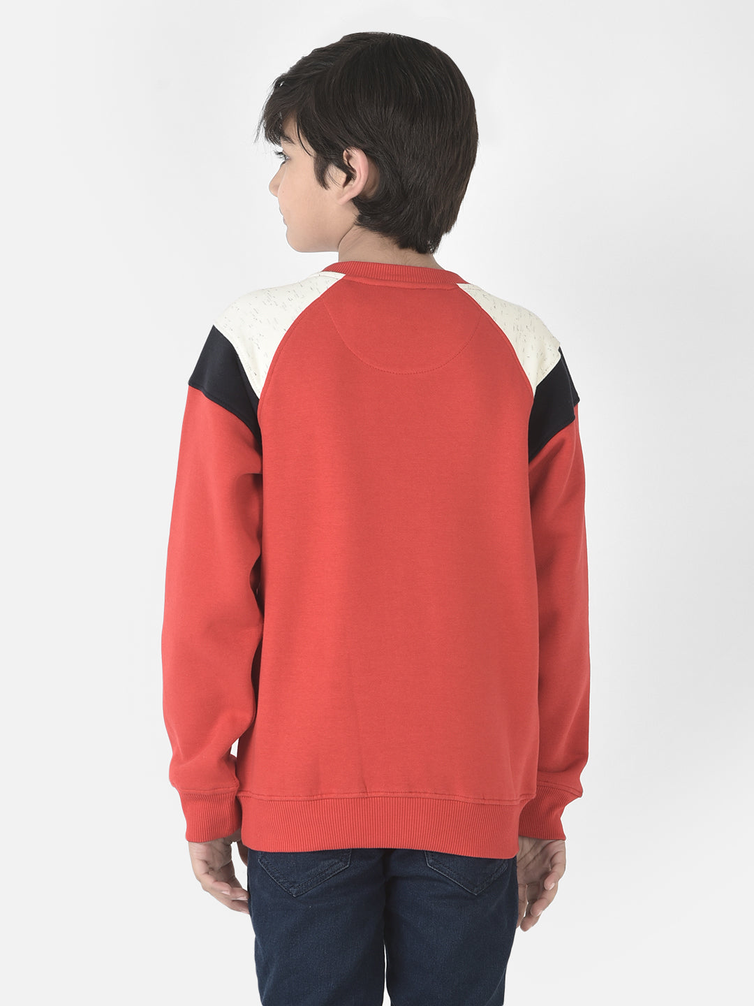  Red Brand-Typographic Sweatshirt 