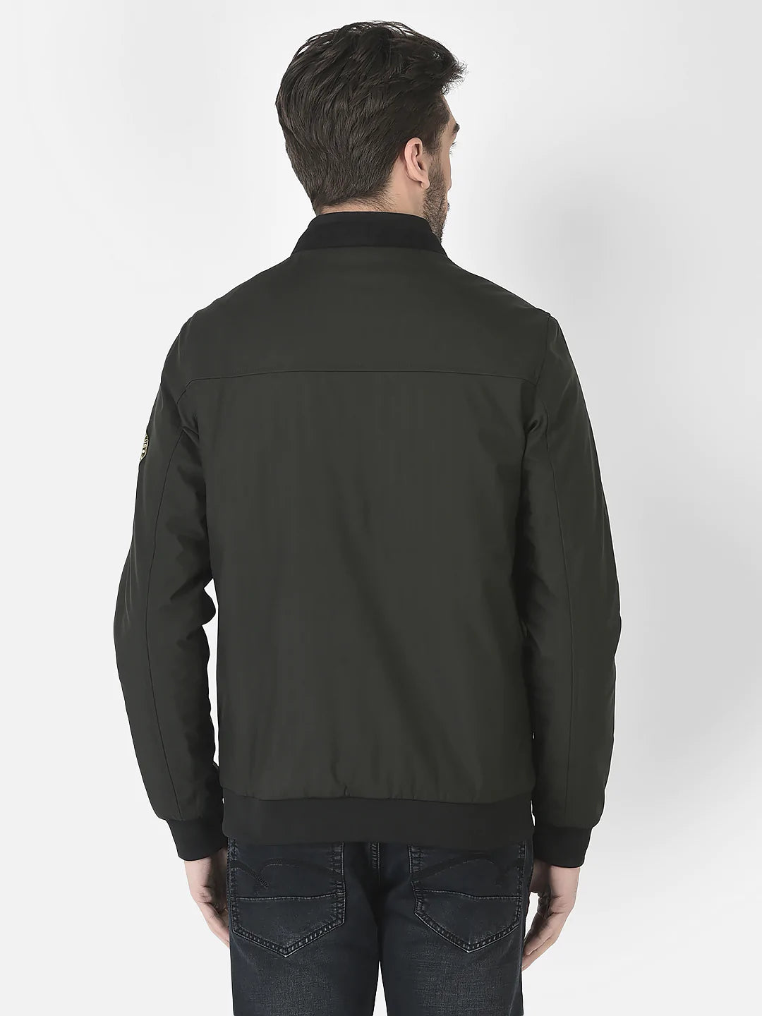  Olive Casual Bomber Jacket 