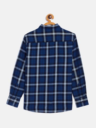 Navy Blue Checked Causal Shirt - Boys Shirts