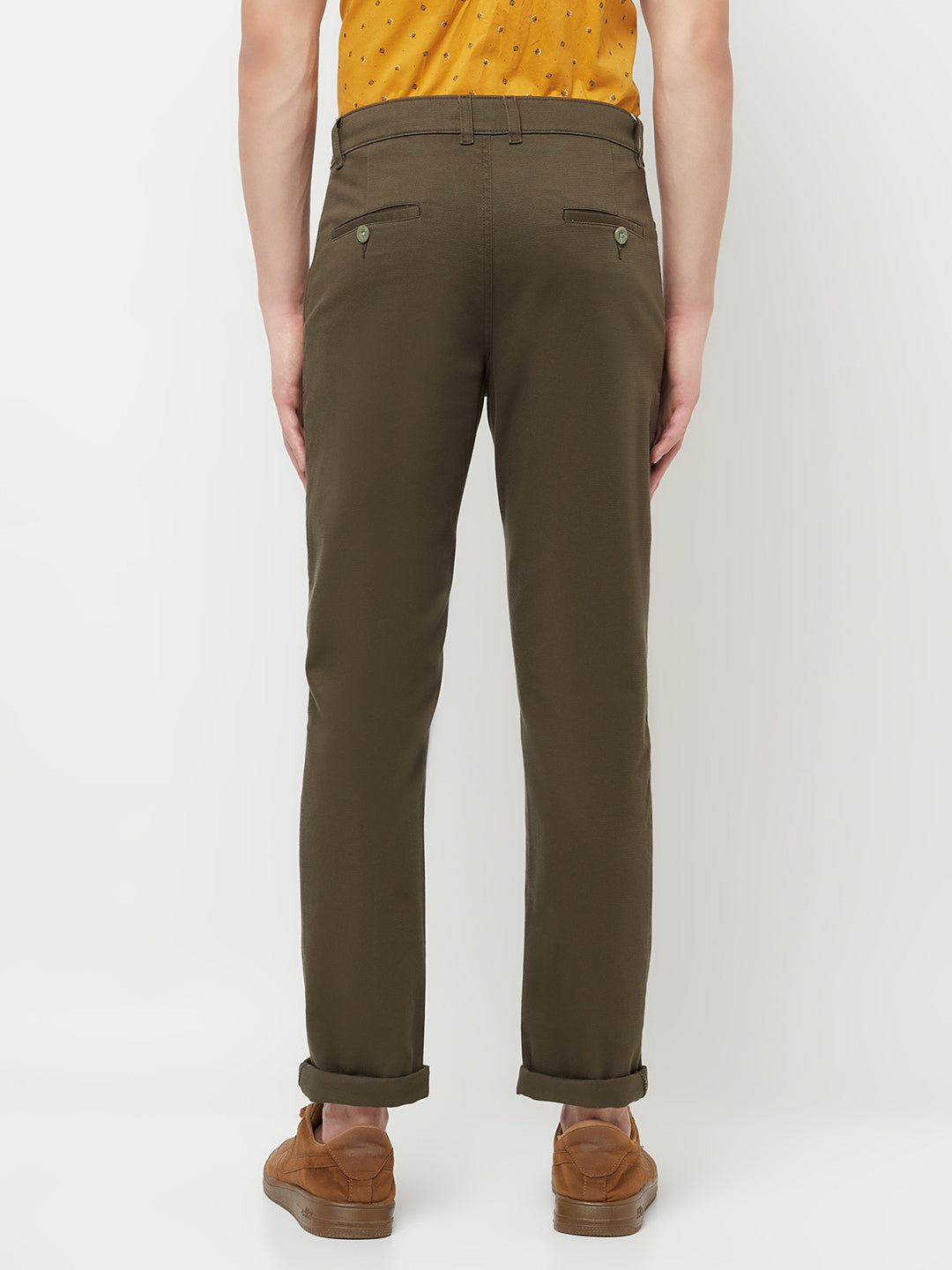 Olive Casual Trousers - Men Trousers