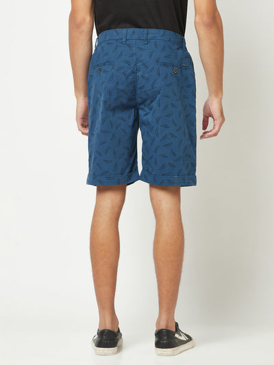 Deep Blue Floral Shorts