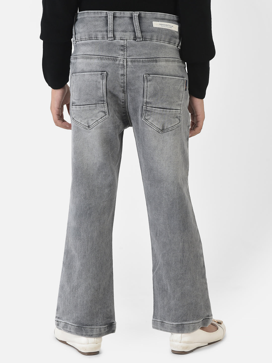 Grey Denims in Boot-Cut Style 