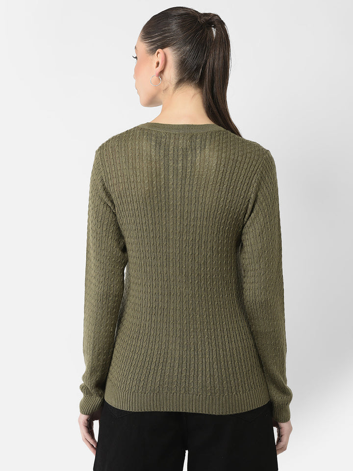  Olive Embroidered Cardigan 