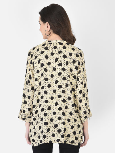 Beige Polka Dotted Shirt - Women Shirts