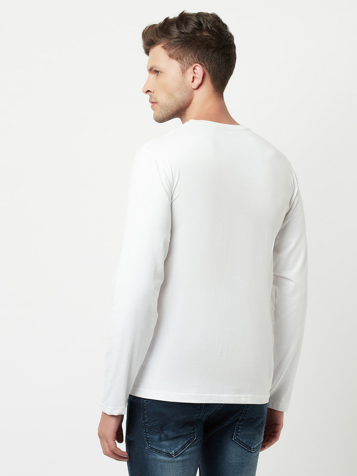White Round Neck T-Shirt-Men T-Shirts-Crimsoune Club