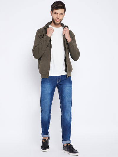 Brown Hooded Sweatshirt - Men Sweatshirts
