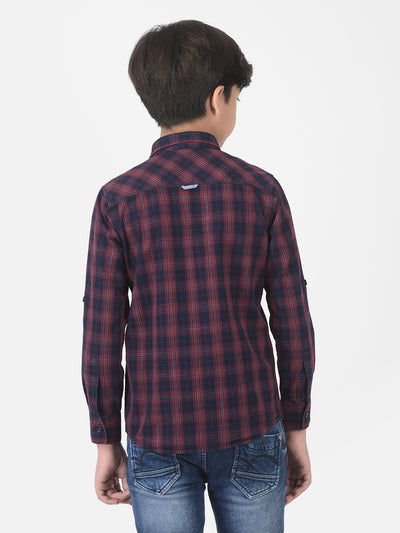 Maroon Checked Shirt - Boys Shirts