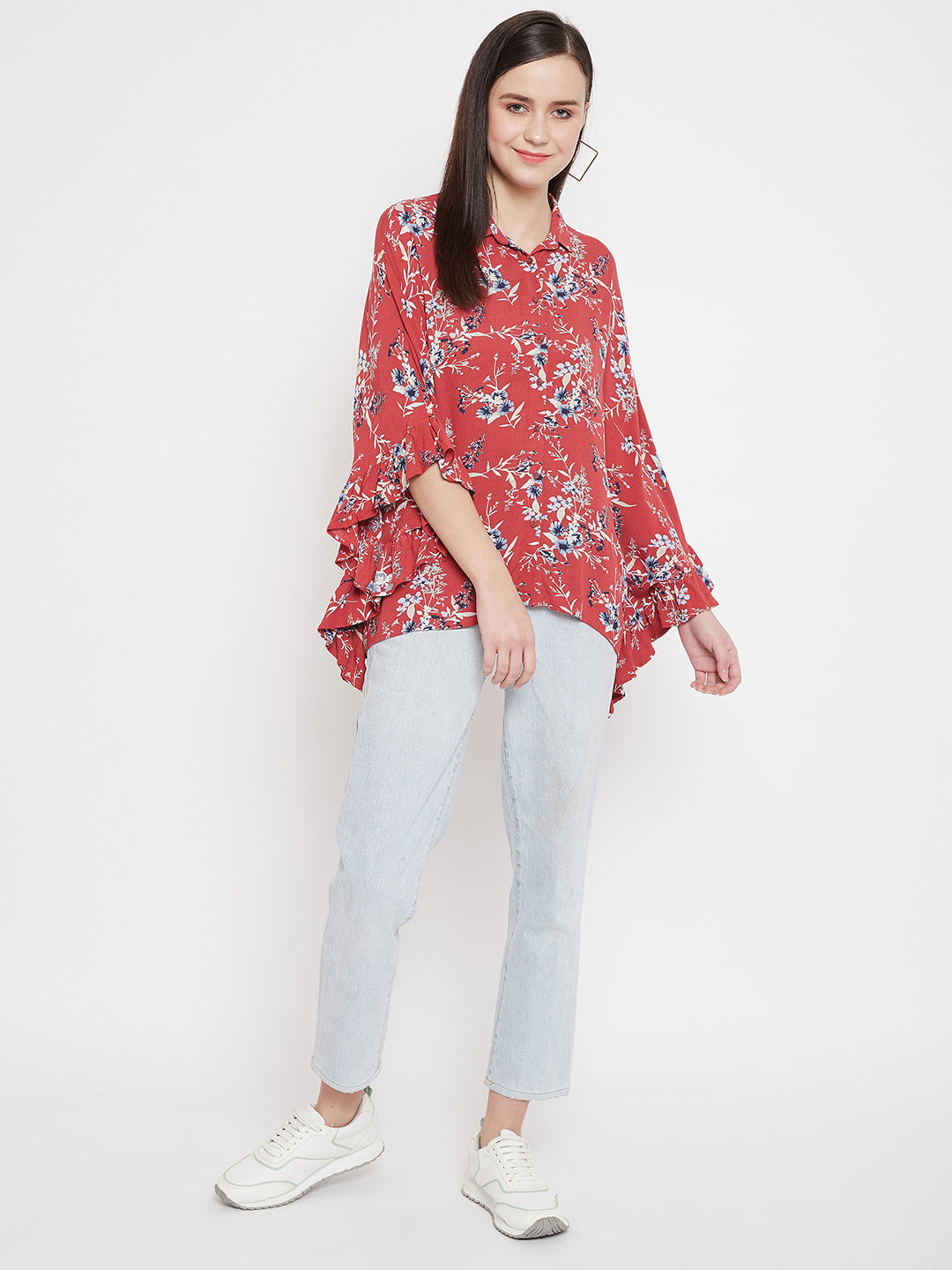 Red Poncho Party Top - Women Tops