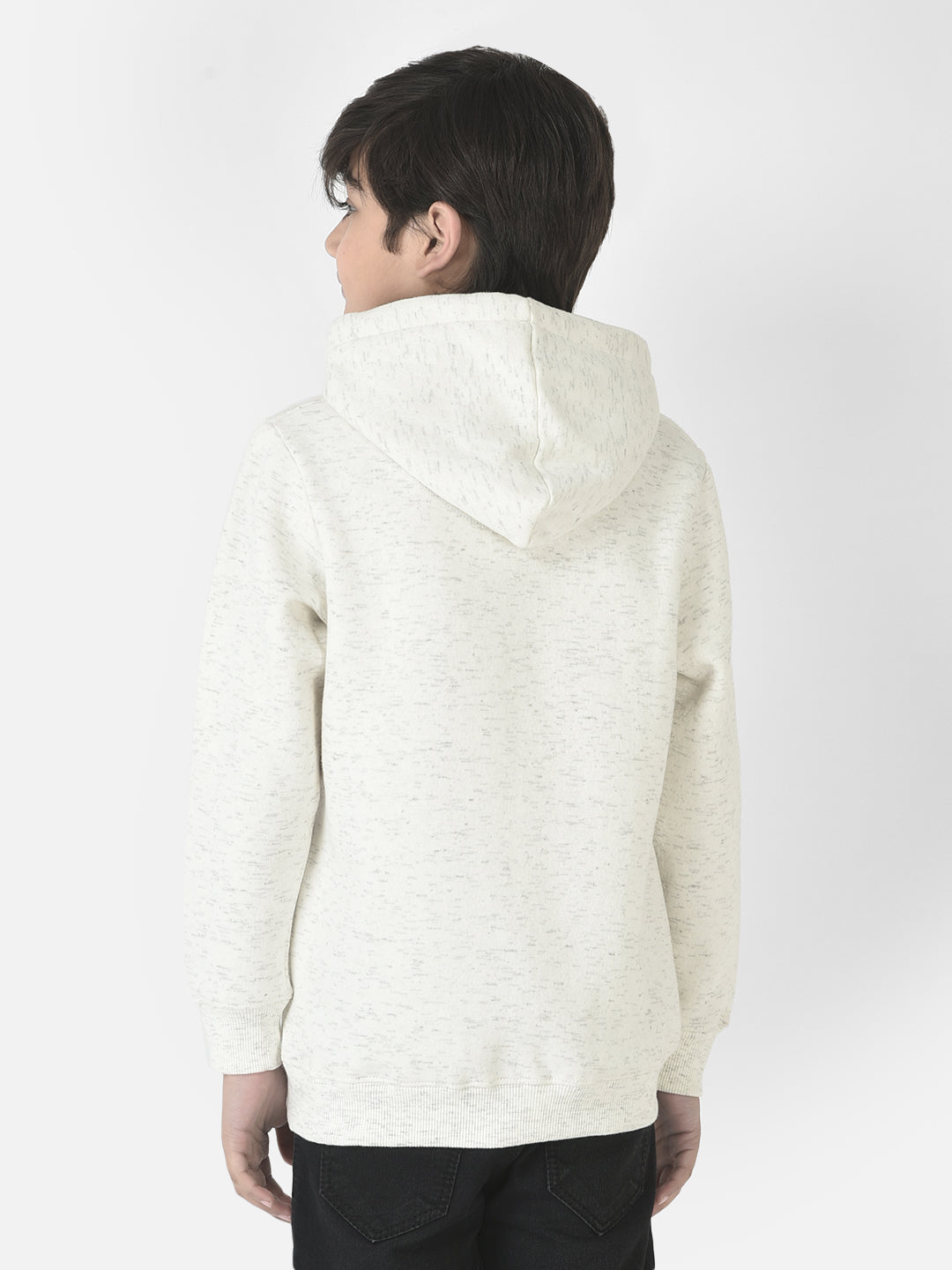  Melange White Hooded Sweatshirt
