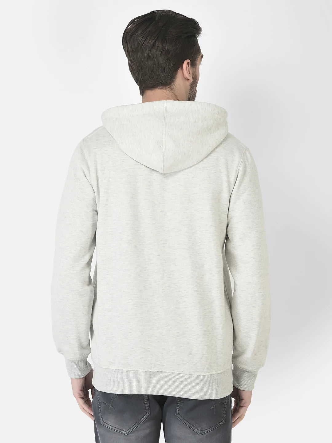  Grey Melange Zipped Sweatshirt 